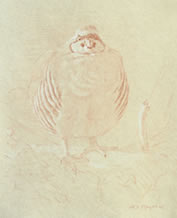 Right Frontal Study of a Chukar on a Branch